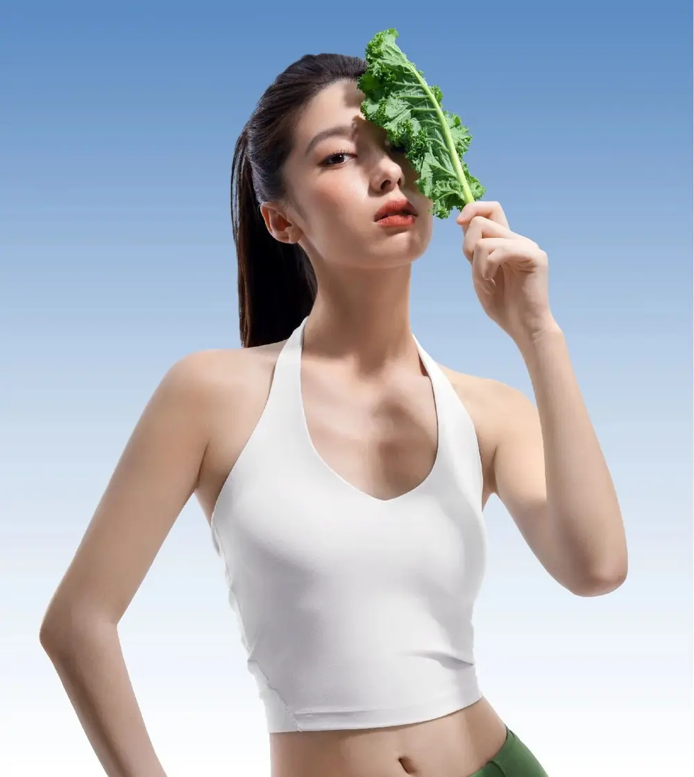 Summer Juice Shenzhen campaign, model with kale