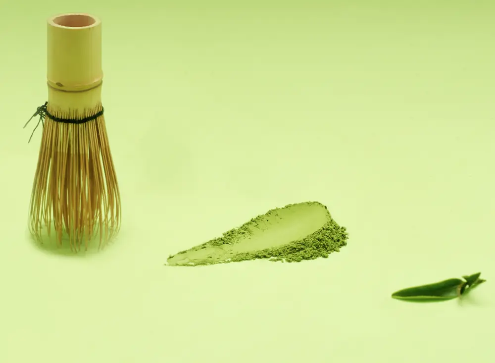 Bamboo whisk and matcha powder